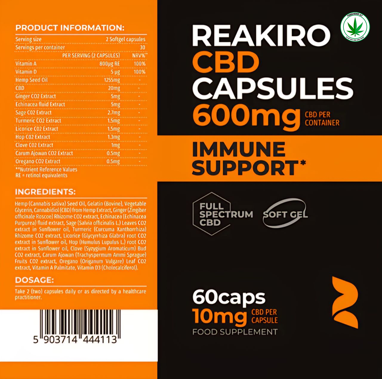 CBD Kapseln zur Unterstützung des Immunsystems 600mg/60St. CBD Kapseln zur Unterstützung des Immunsystems 600mg/60St.