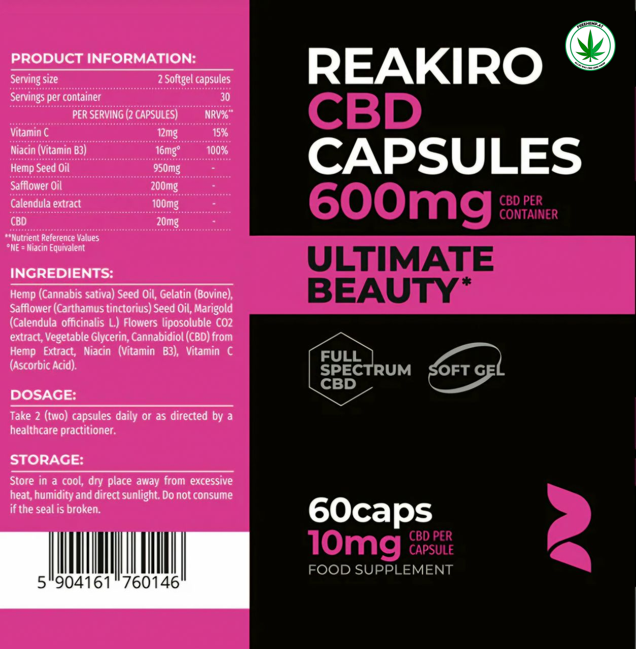 Ultimate Beauty CBD Kapsel 600mg/60St. Ultimate Beauty CBD Kapsel 600mg/60St.