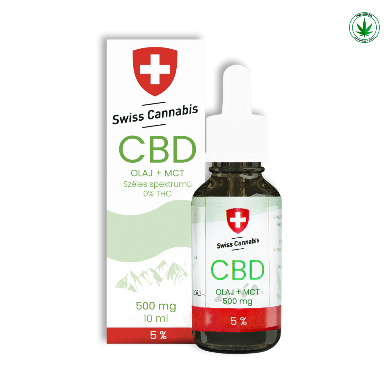 Schweizer CBD THC-frei CBD Öl 5% 500mg+ MCT Öl