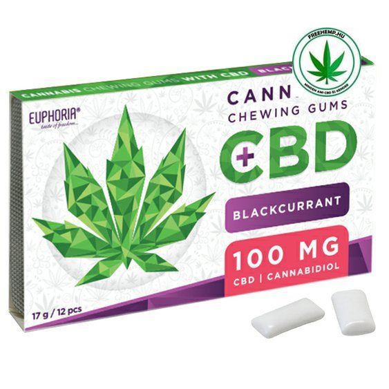 Euphoria Kaugummi 100mg mit CBD- Schwarze Johannisbeere