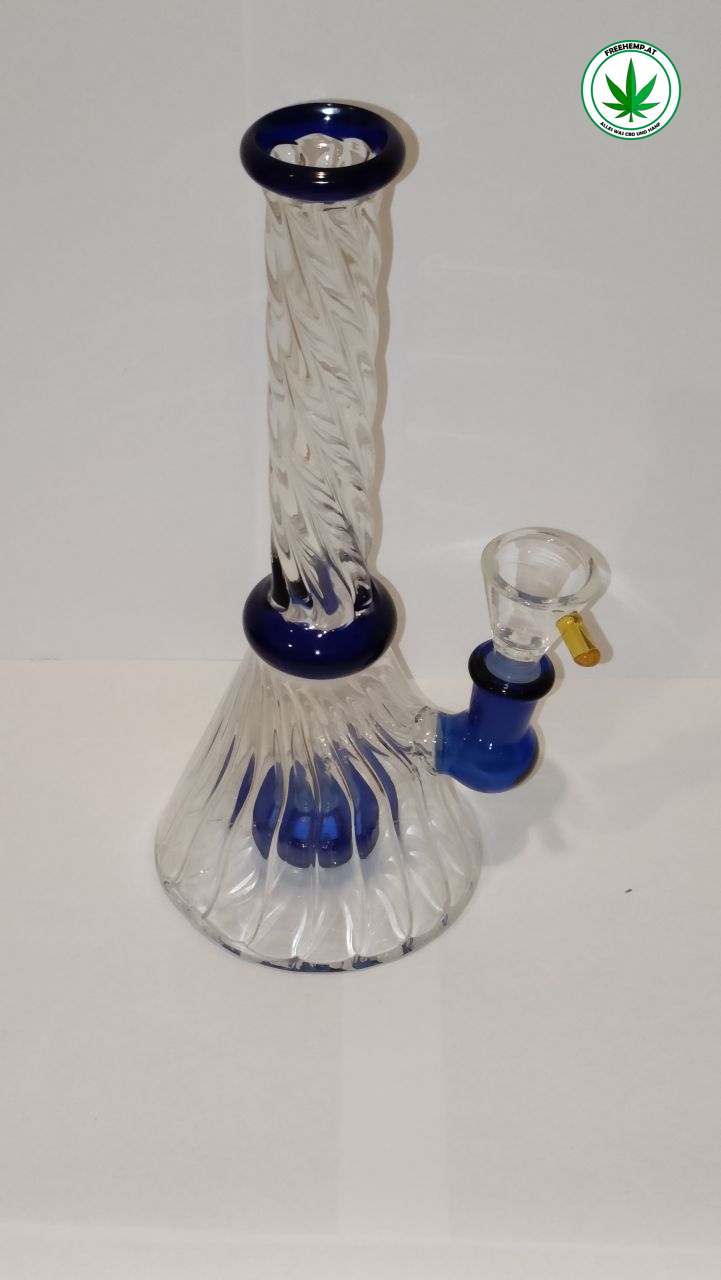 Bong Glas gedrehter Hals 21cm