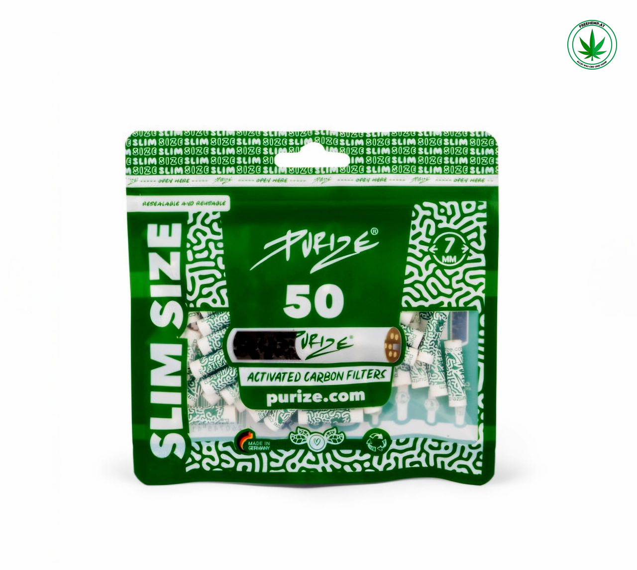 Purize Slim Size Aktivkohlefilter 7 mm – 50 Stück Purize Slim Size Aktivkohlefilter 7 mm – 50 Stück