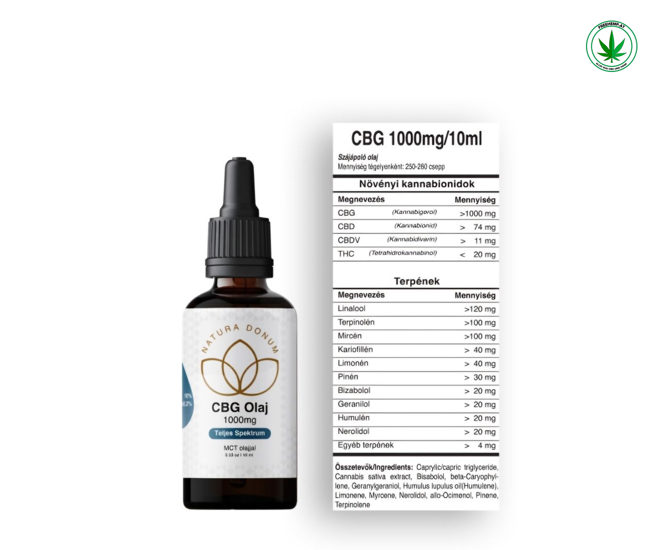 CBG Öl 10% – 1000 mg – Vollspektrum | Natura Donum CBG Öl 10% – 1000 mg – Vollspektrum | Natura Donum