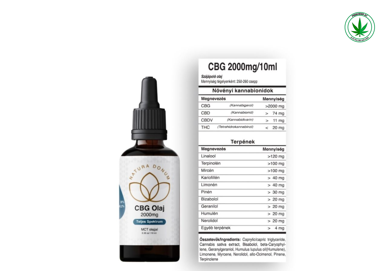 CBG Öl 20% – 2000 mg – Vollspektrum | Natura Donum CBG Öl 20% – 2000 mg – Vollspektrum | Natura Donum